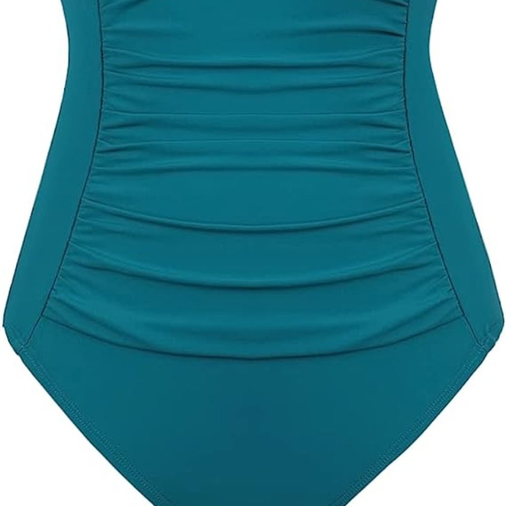 MYCOCO Tummy Control One Piece Ruched Halter Swimsuit NEW!!! - Picture 14 of 15